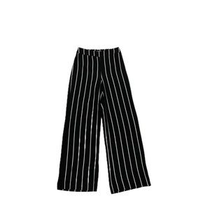 Madison Striped Wide Leg High Rise Pants Sz 4 Black White Trousers Office Pants